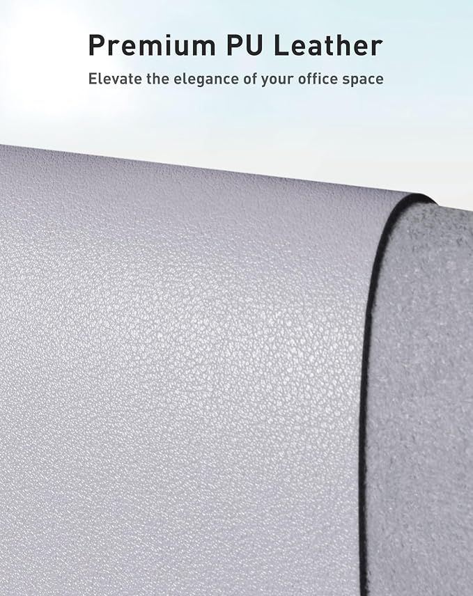 Aothia Faux Leather Desk Mat - Large Mouse Pad, Non-Slip PU Leather Blotter, Waterproof Writing Surface for Office and Home (Smoky Lavender, 42" x 17")