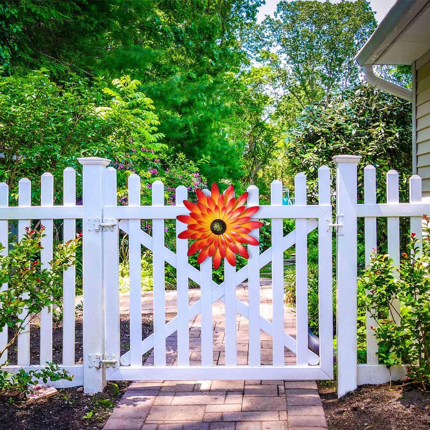 AHYS Metal Flowers Wall Decor Indoor Outdoor Metal Wall Art for Farmhouse Home Living Room Bedroom Bathroom Garden Decor – Red