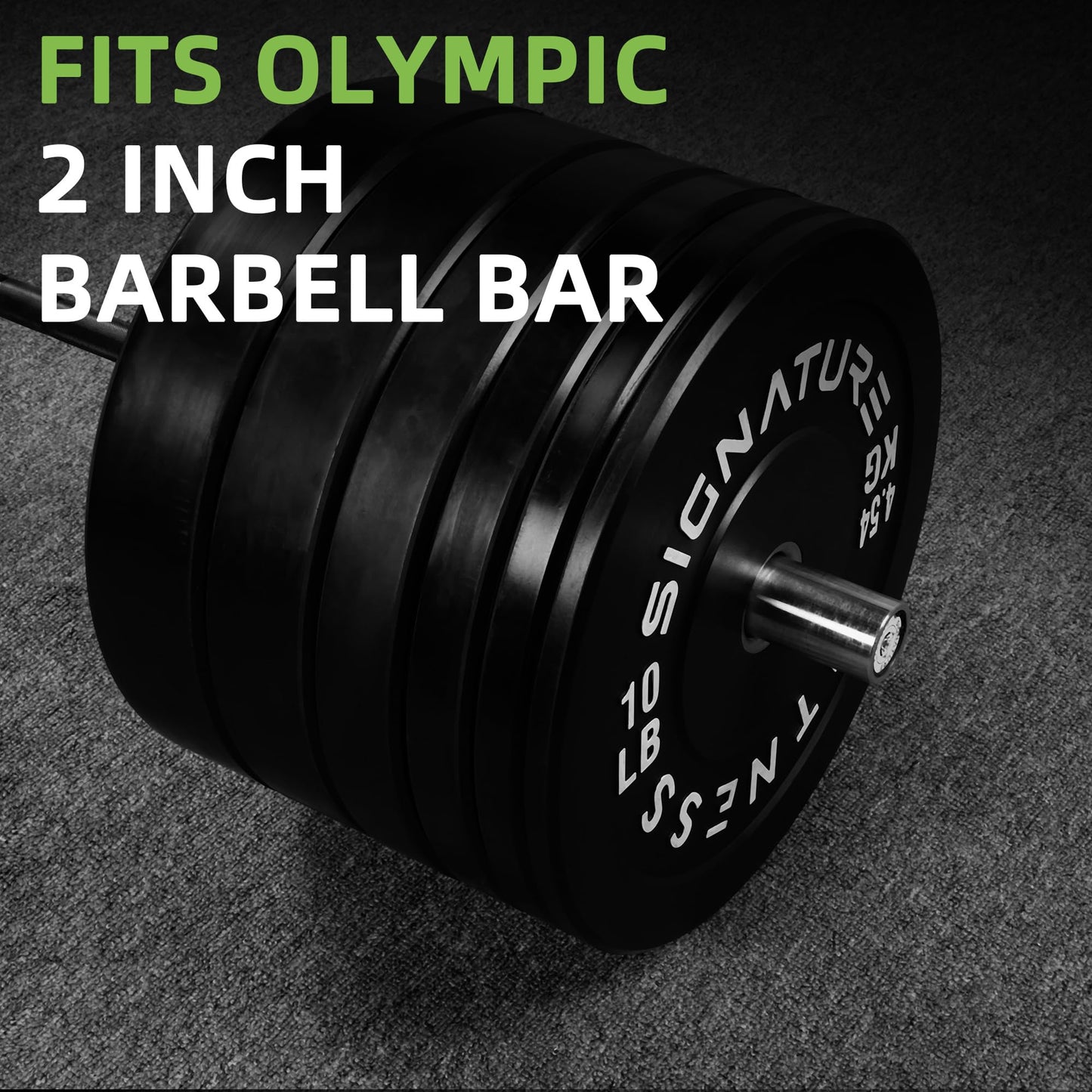 Fitvids 2" Olympic Bumper Plates Set Including 260 LB Weight Plates Set with 7FT Barbell Bar, Colored