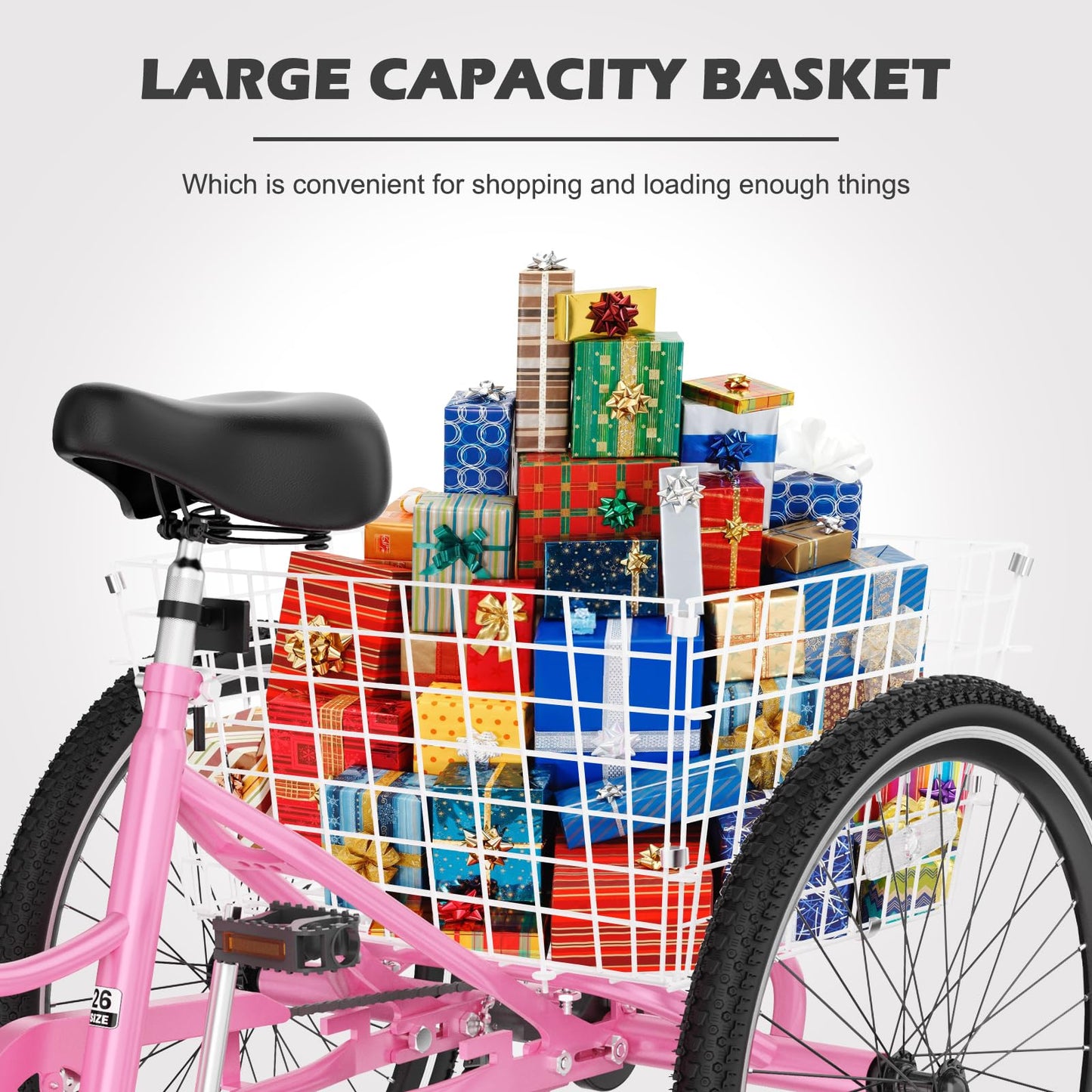 ABORON Adults Tricycle, 3 Wheels Bike for Adult, Tricycle for Adults, Double-Wall Wheel Rims, for Women Men Exercise Outdoor Sports