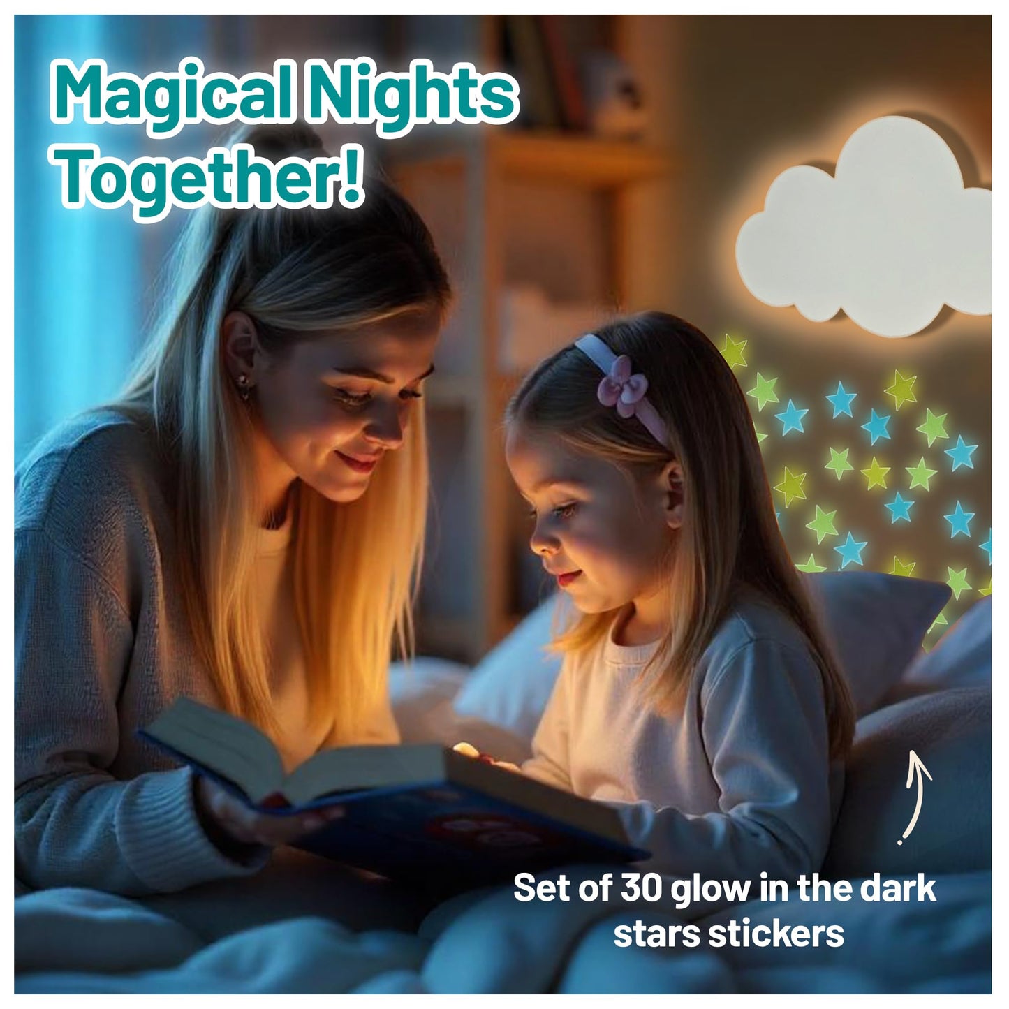 BAZENTI Cloud Lights - Nursery Decor Cloud Lamp, Rechargeable Baby Lamps with Remote, Hanging Lamp for Nursery, Kids Night Light with Timer & Touch Control (White)