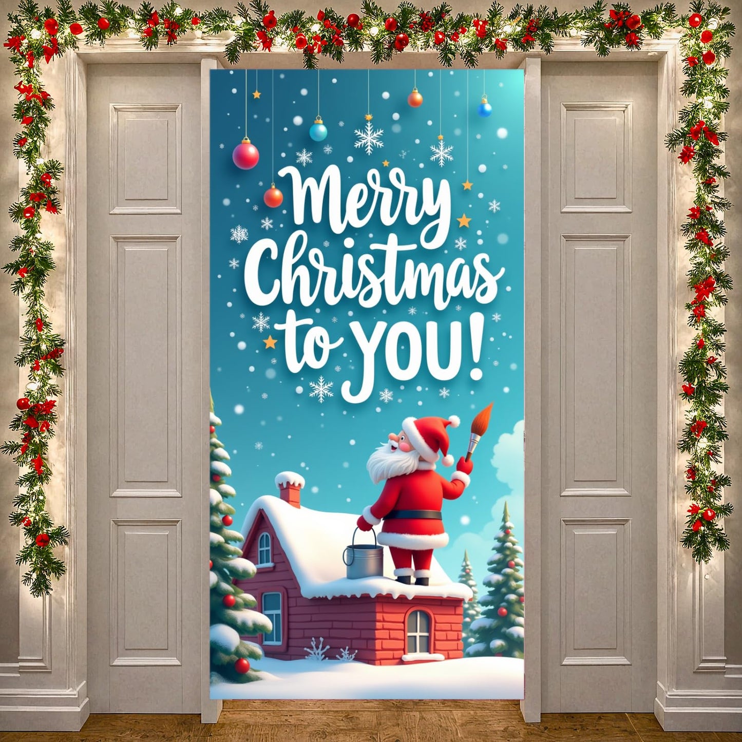 Christmas Holiday Festive Holiday Sign Christmas Wall Art Gold Bells Seasonal Banner For Seasonal Event Party Decoration