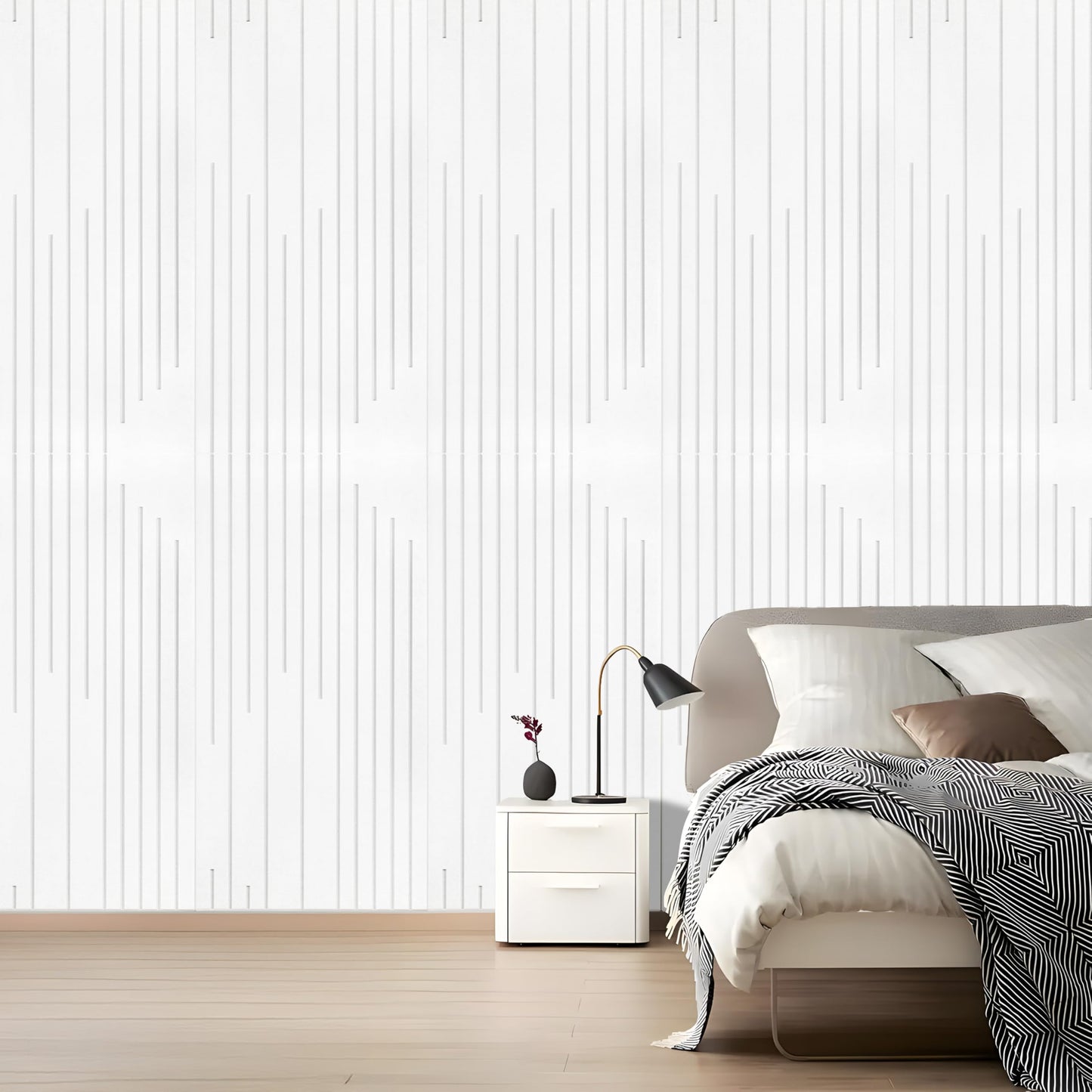 KERRAM 4-Pack Acoustic Panels with Self-Adhesive, 47.2 x 23.6 x 0.35 Inch High Density Sound Proof Panels for Walls, Decorative Sound Dampening Panels for Home Studio & Office Decor, White