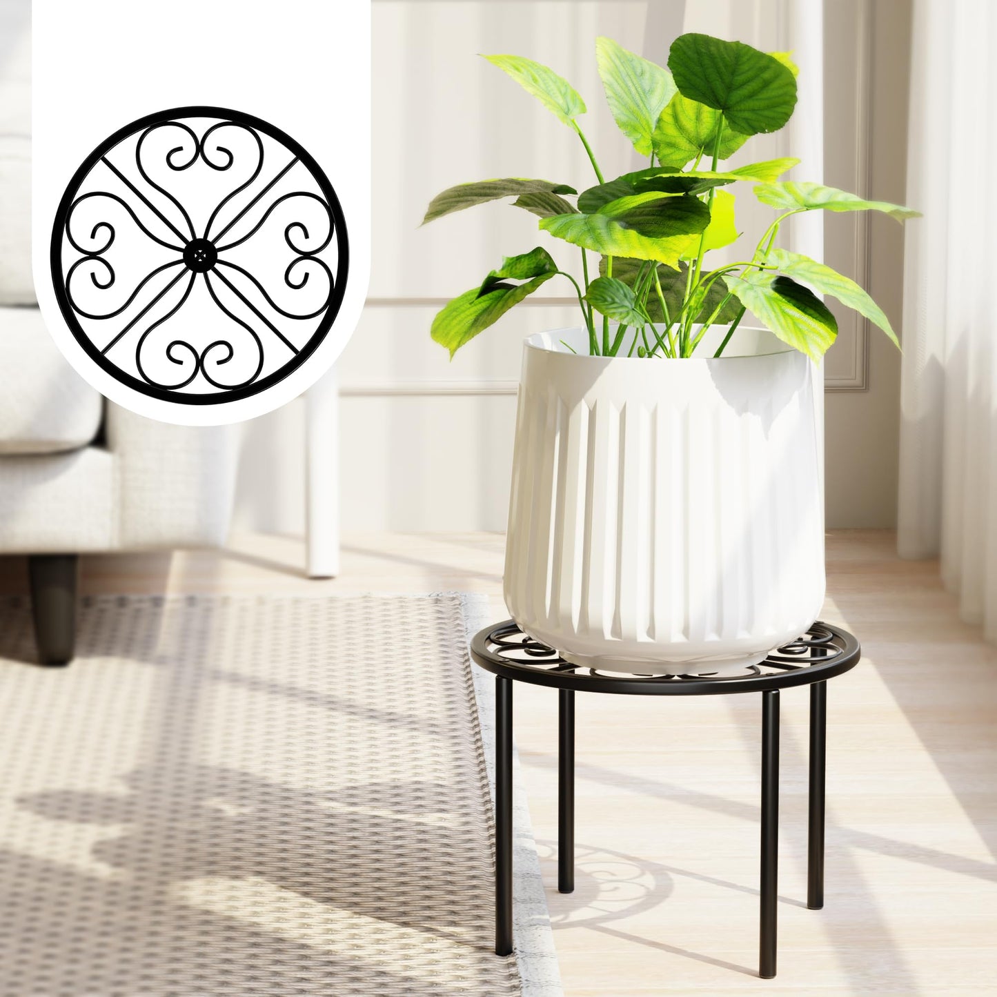 Chinpakden Plant Stand Flower Stand - Metal Plant Holder for Garden Home, Anti-rust Plant Rack for Multiple Plant Indoor or Outdoor.