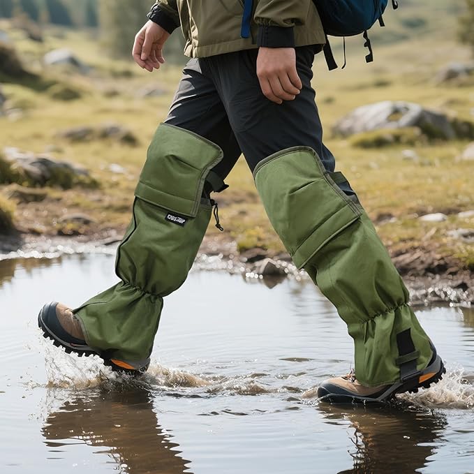 MDSTOP Adjustable Leg Gaiters, Waterproof Leg Guards for Men & Women, Snow Boot Gaiters, Lawn Care Leg Protection, for Hunting, Hiking, Fishing, Skiing, Climbing, Garden and Farm Working