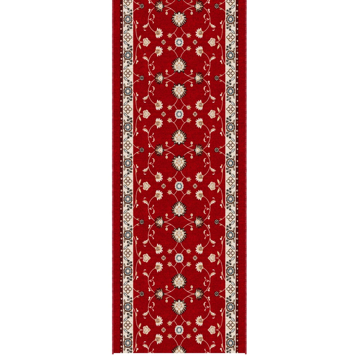 Ottomanson Aisle Runner Rug 2'7" x 50' – Soft Non-Slip Rug, Low Pile Carpet for Hallways, Events, Churches & Extra-Long Indoor Spaces, Mahal Red