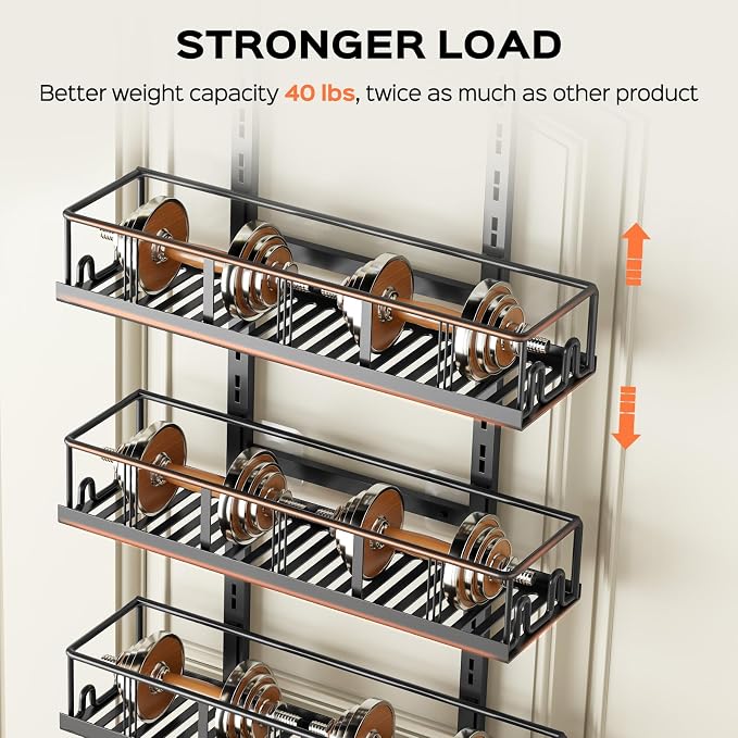 Bunoxea Black 8-Tier Over The Door Pantry Organizer, Pantry Organization And Storage, Metal Hanging Spice Rack Shelves Door, Home & Kitchen Essentials, Laundry Room Bathroom Organization