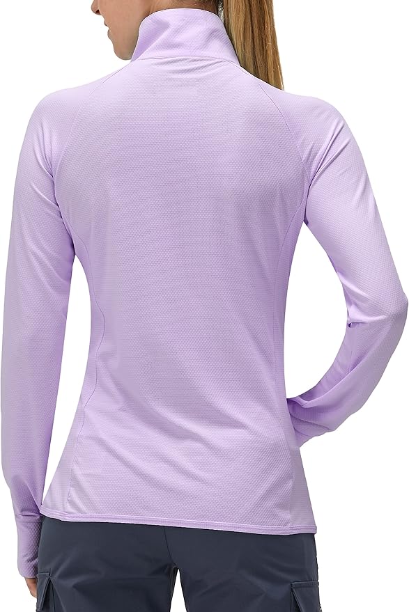 Women's UPF 50+ UV Sun Protection Clothing Long Sleeve Athletic Hiking Shirts Lightweight SPF Zip Up Outdoor Jacket