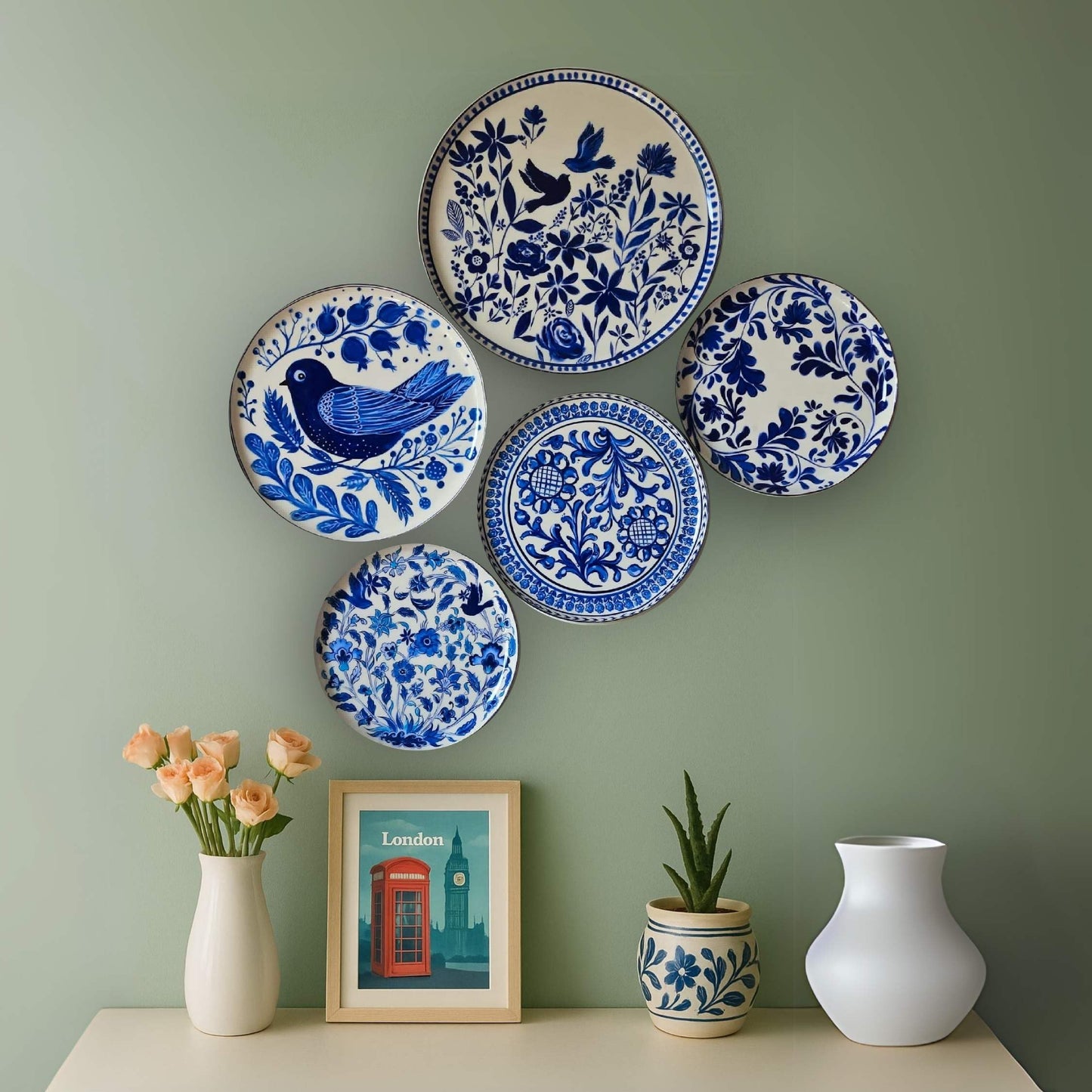 RITUALISTIC Holland Wall Plates & Paintings | Perfect Home Decor and Wall Decor Items for Your Hall and Living Room | Set of 5 |Valentine's day Gift Items