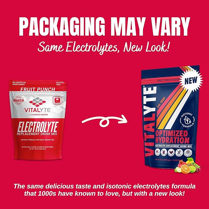 Vitalyte Electrolyte Powder Drink Mix, Isotonic Electrolyte Hydration Mix, Bulk Case Pack (12 Pack, Fruit Punch)