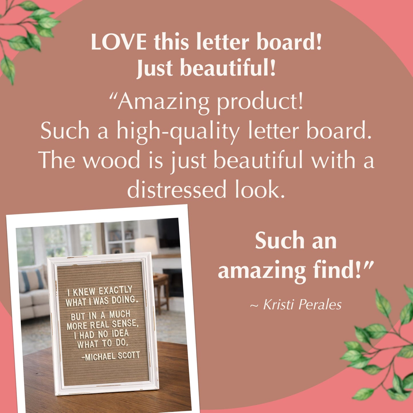 Cappuccino Felt Letter Board Back to School Sign with Rustic Wood White Frame - Farmhouse Letter Board Sign with Stand - Baby Announcement 12x16 Felt Board Changeable Message Board with 350 Letter Set
