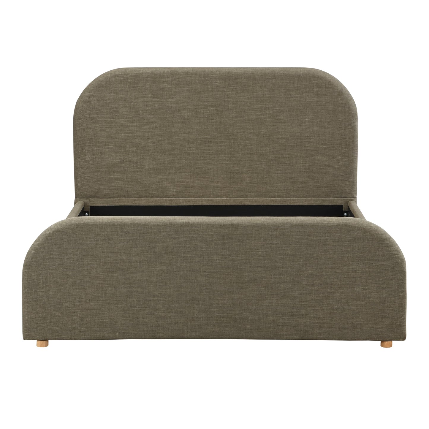 Christopher Knight Home Lanet Linen Upholstered Queen Size Bed Frame with Headboard, Modern Queen Bed Frame and Headboard, Wooden Slats Support, Easy Assembly, No Box Spring Needed, Olive Green