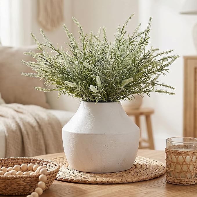 Ceramic Flower Vase, 5.2in Farmhouse Table Rustic Vases, Waterproof, Small Flower Terracotta Vases for Home Decor, Living Room,Table, Handcrafted (Antique)