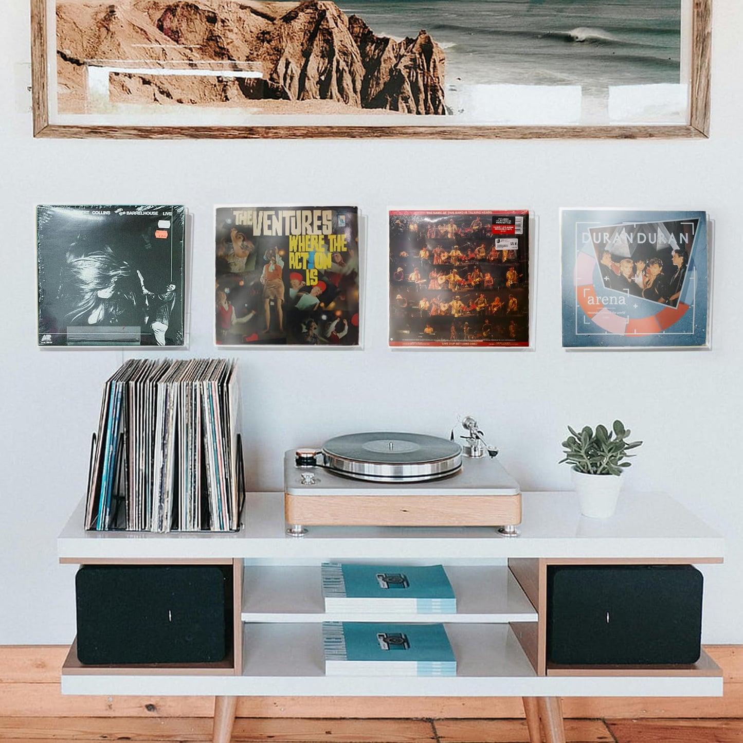 YSUFAGNR Vinyl Display Frame Floating Acrylic Album Frames 12.9 x 12.6 Inch Clear Wall Mount Display Holder for Single Lp Album Cover, 1 Piece