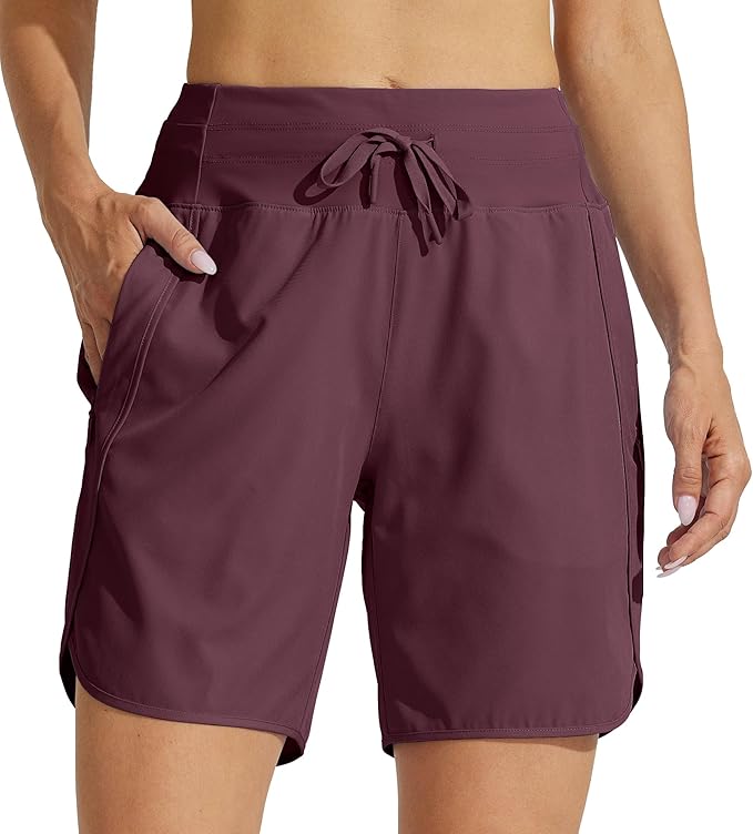 Willit Women's 7" Athletic Running Shorts Long Workout Hiking Shorts Quick Dry High Waisted Active Zipper Pocket(XX-Large)