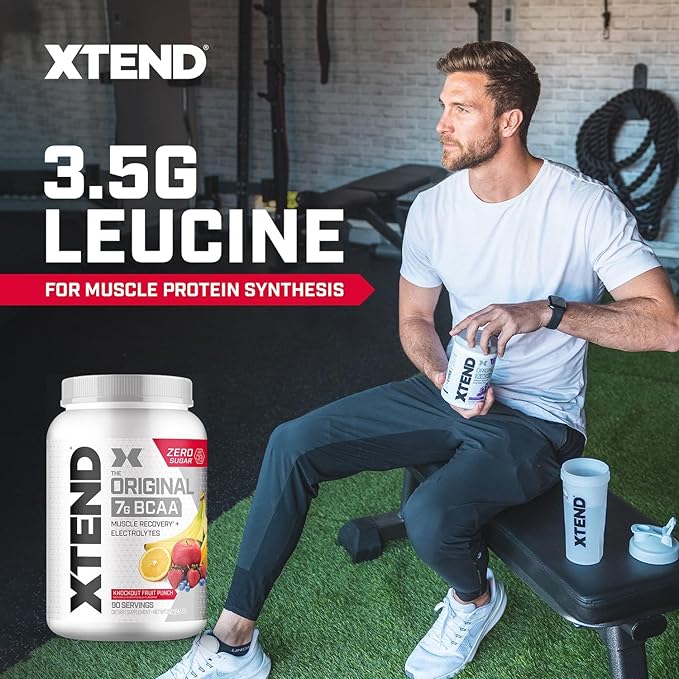 Original BCAA Powder Knockout Fruit Punch | Sugar Free Post Workout Muscle Recovery Drink with Amino Acids | 7g BCAAs for Men & Women | 90 Servings