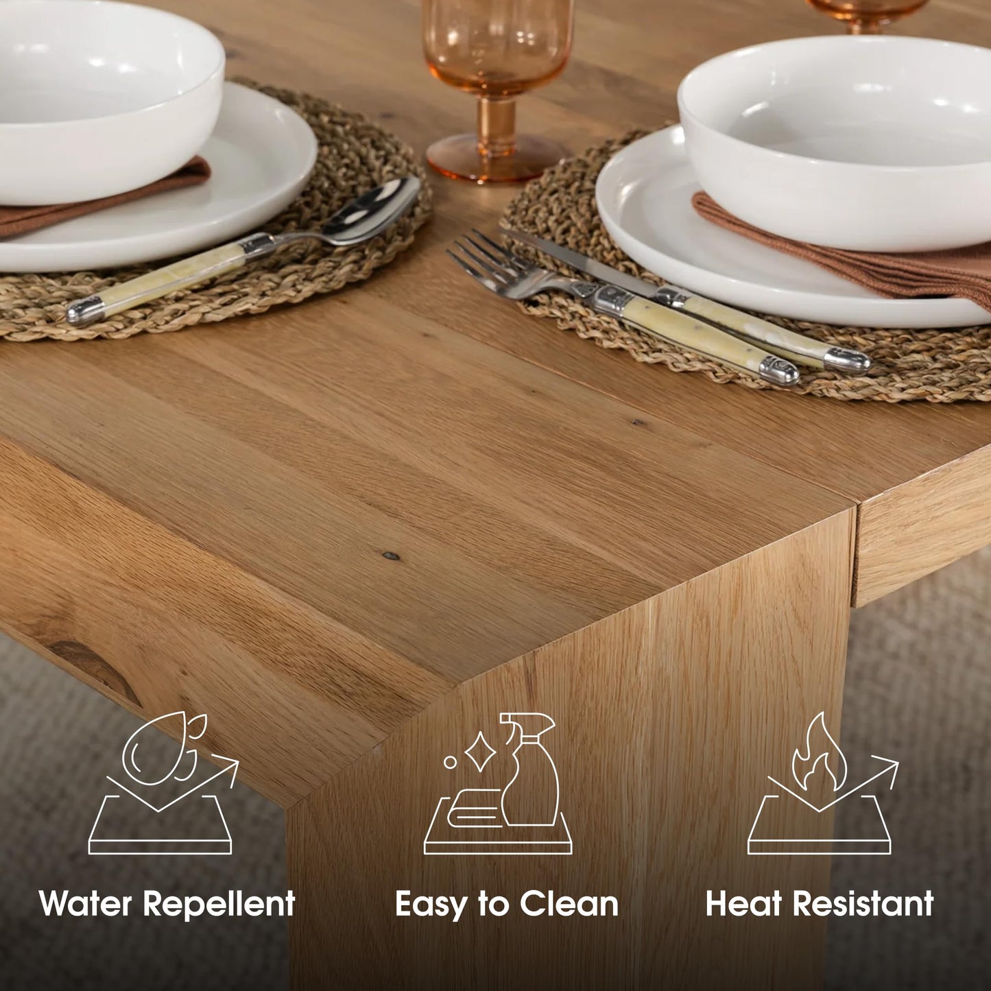 Transformer Table - Solid Wood Extendable Dining Table with Bench and 4 Stackable Chairs, Seats 2-12, Expandable Table, Kitchen and Dining Room Furniture, Natural (Table + Bench + 4 Chairs)