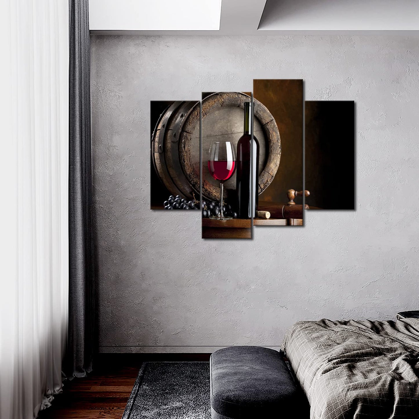 Wine Wall Art for Dining Room Wine Bar Canvas Wall Decor Painting Kitchen Pictures Print On Canvas Food Picture for Home Modern Decoration