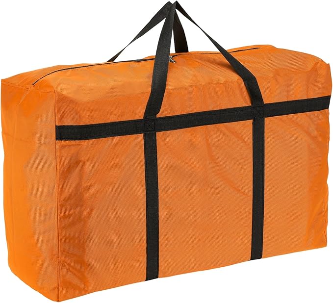 Extra Large Duffle Bag, 39 x 23 x 11 in Travel Big Duffle Bag with Zipper Handle Storage Foldable Waterproof Lightweight Bag for Women Men Travel Moving Camping (Orange)