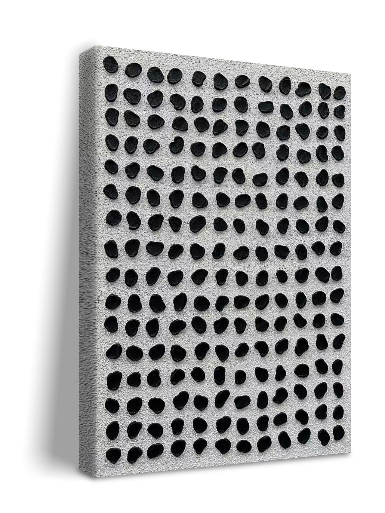NANKAI Art Hand-painted Black and white three-dimensional texture abstract oil painting, 45x30 inches. Contemporary minimalist art wall decoration painting for home