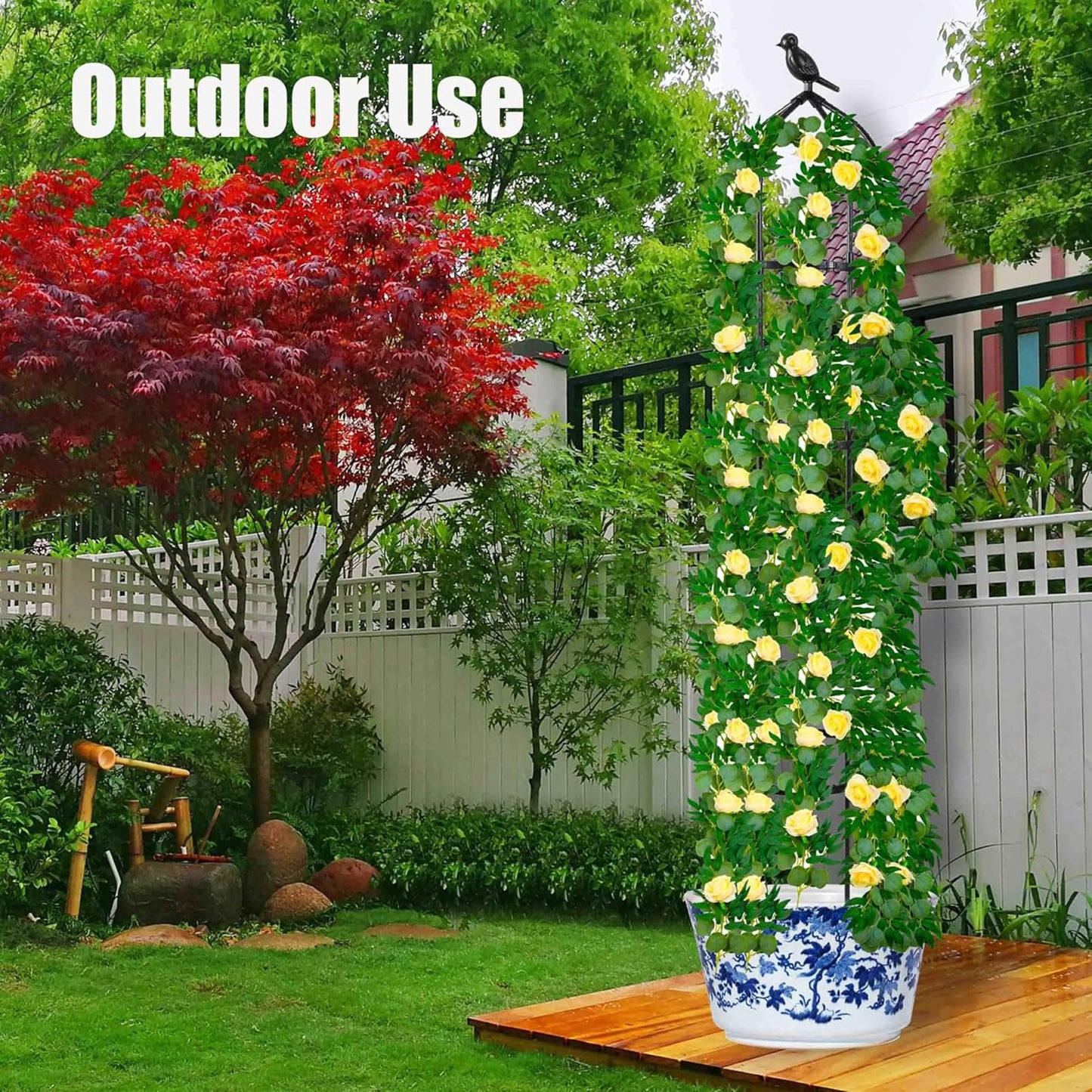 6FT Garden Obelisk Trellis for Climbing Plants,70”Metal Plant Support Tower, Heavy Duty Thickened Tube,Rustproof Black Flower Stand for Vines, Roses, Outdoor & Indoor Use