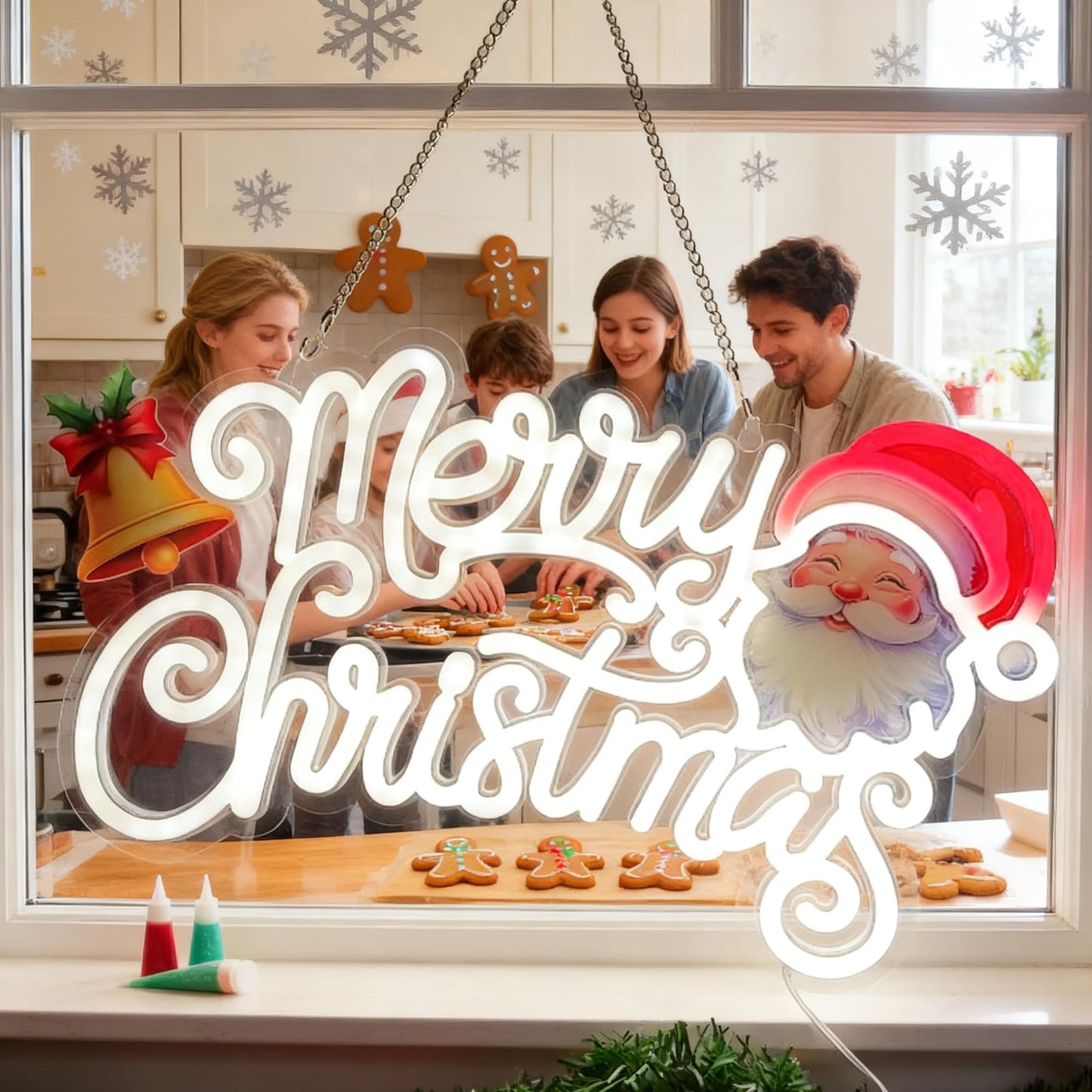 Merry Christmas LED Neon Sign Lights for Christma Festive Holiday Decoration Bedroom Wall Decor Christmas Gifts for Mom Kids Dorm Living Room Cafe Bars Party Decor (16.2 * 9.2in)