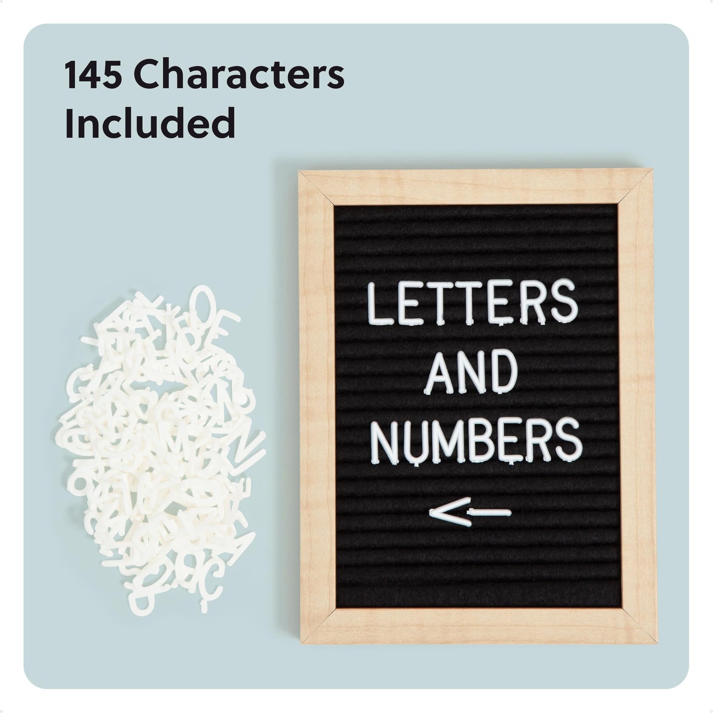 Magnetic Locker Letter Board, Black Felt, 8" x 6", Wood Frame