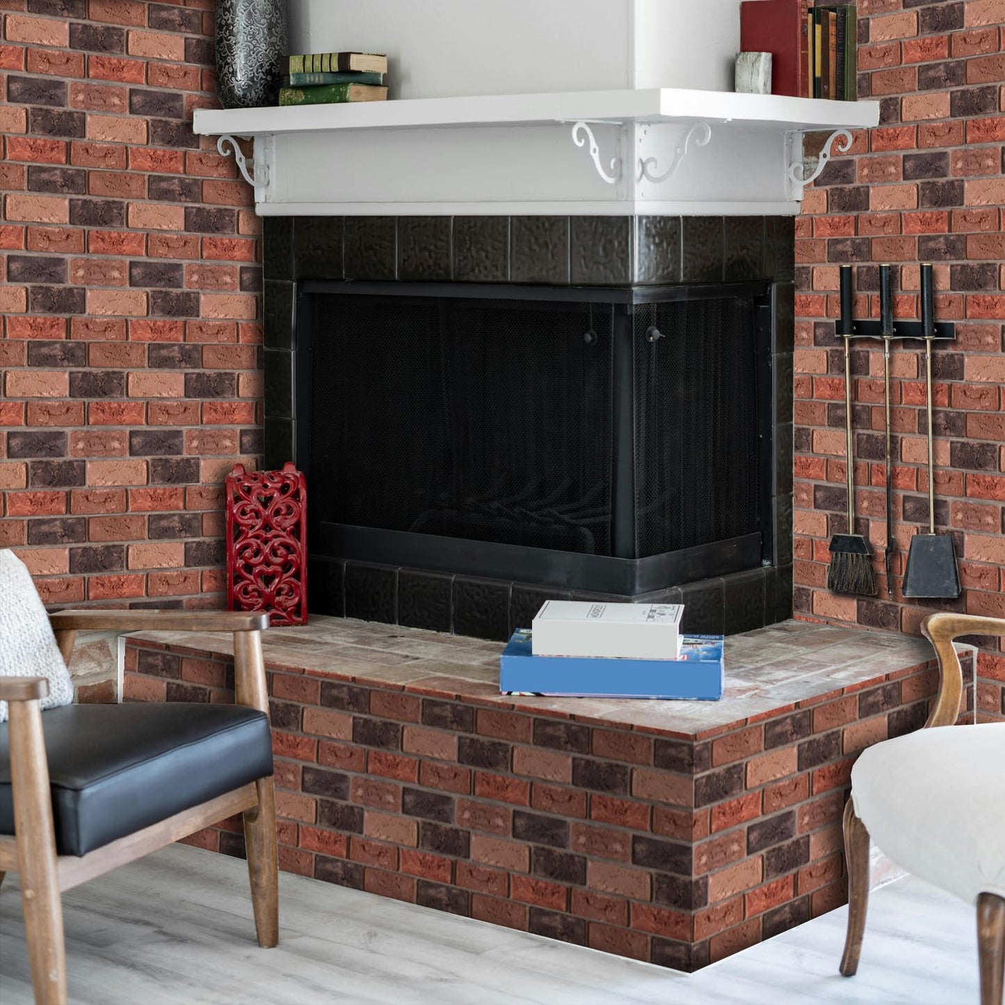 szgwtk 3D Wall Panels Peel and Stick,Faux Brick,Waterproof Self Adhesive Decorative Wall Panelsfor Interior Wall Decor,Living Room,TV Background,Study Room,Fireplace,Bedroom 10 Pcs 30x30cm