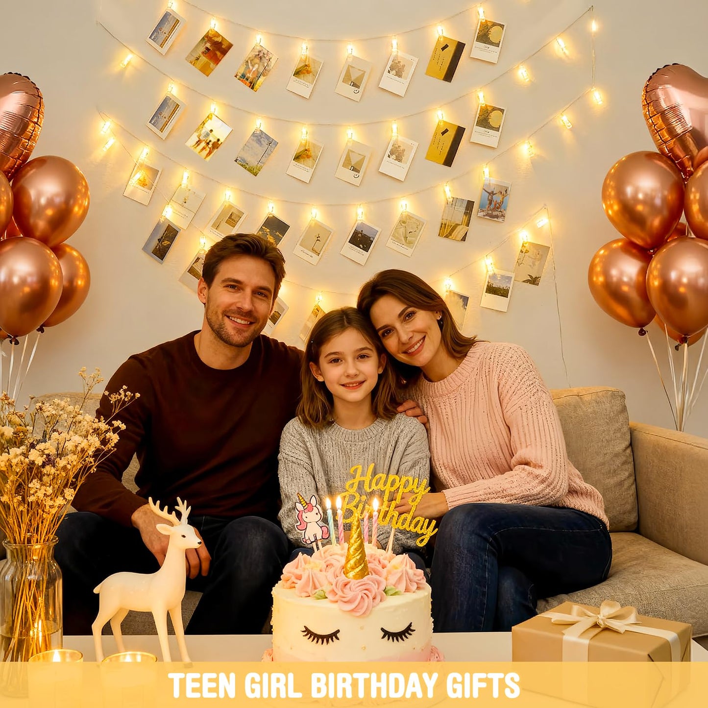 JMEXSUSS 20.8FT 40 LED Photo Clip String Lights with 40 Clips, Teen Girl Gifts Trendy Stuff-Pictures Light for Wall, Battery Operated Fairy Lights for 13 Year Old Girl Room Bedroom Dorm Decor