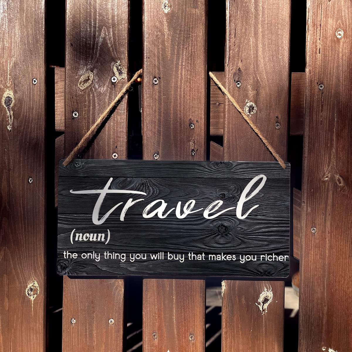 Travel Sign Farmhouse Travel the Only Thing You Will Buy Wooden Hanging Sign Rustic Retro Wall Art Decor for Home Decoration 12 x 6 Inches