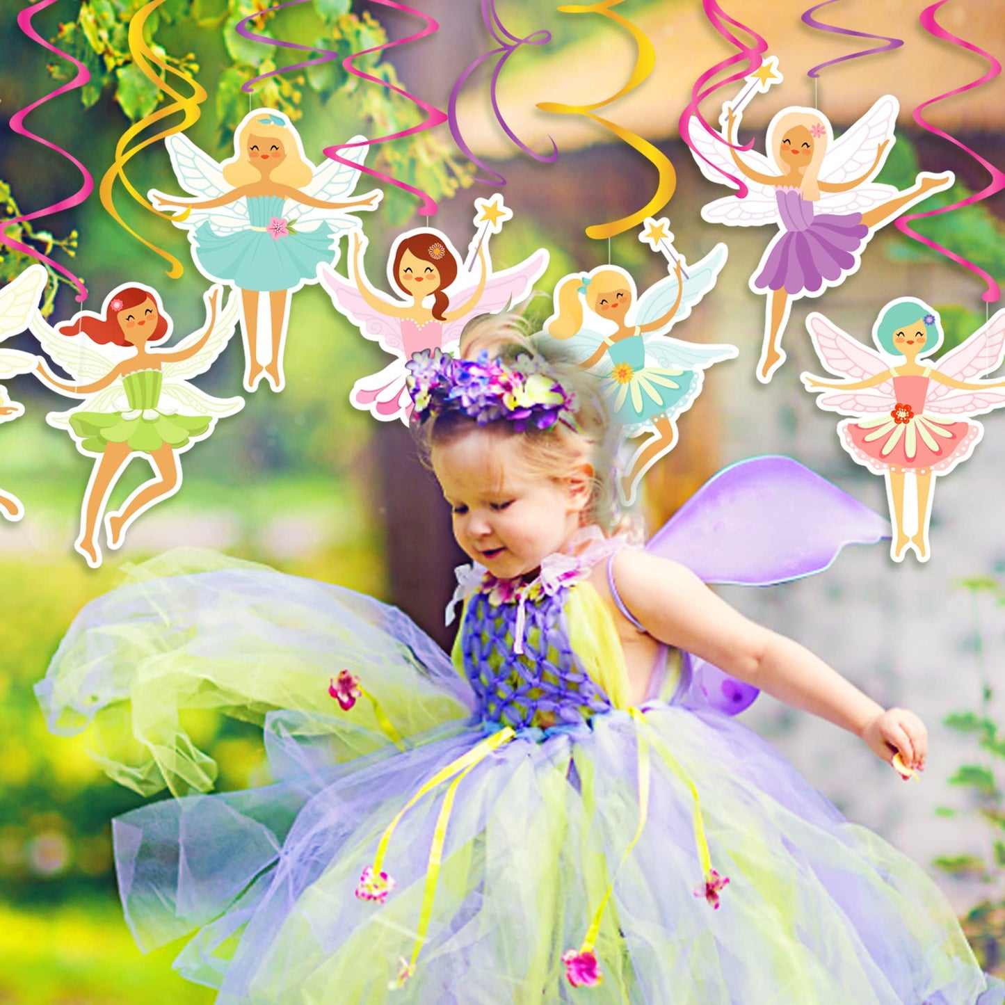 15 Pcs Fairy Ceiling Hanging Swirl Decorations with Dynamic Paper-Cut Foil Tassels, Perfect for Bedroom Decor and Graduation Party Supplies