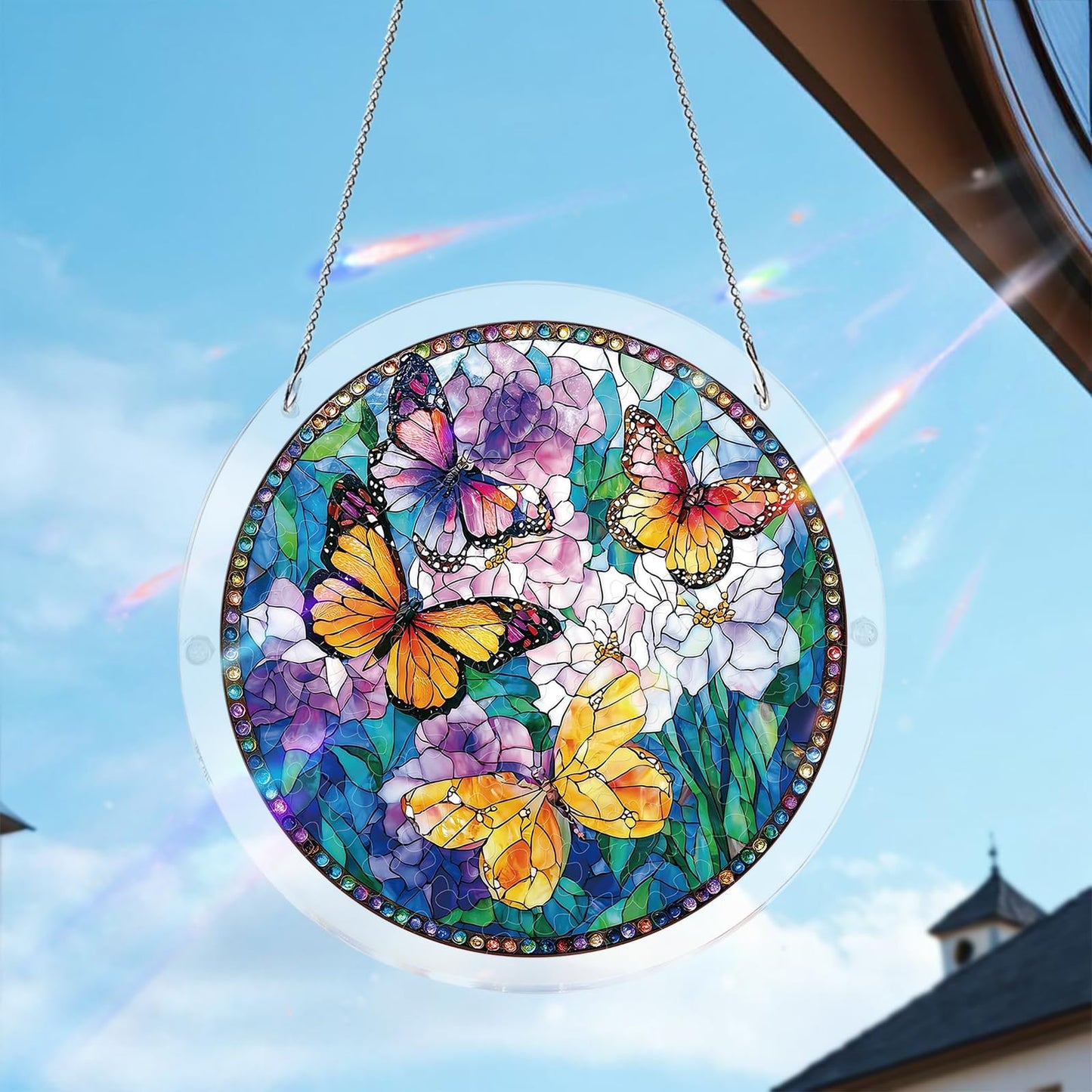 Acrylic Jigsaw Puzzle Suncatcher | 83 Pieces Acrylic Puzzles Suncatchers for Windows Hanging | Stained Glass Window Puzzle Sun Catcher for Adult | Aesthetic DIY Arts & Crafts for Home Decor