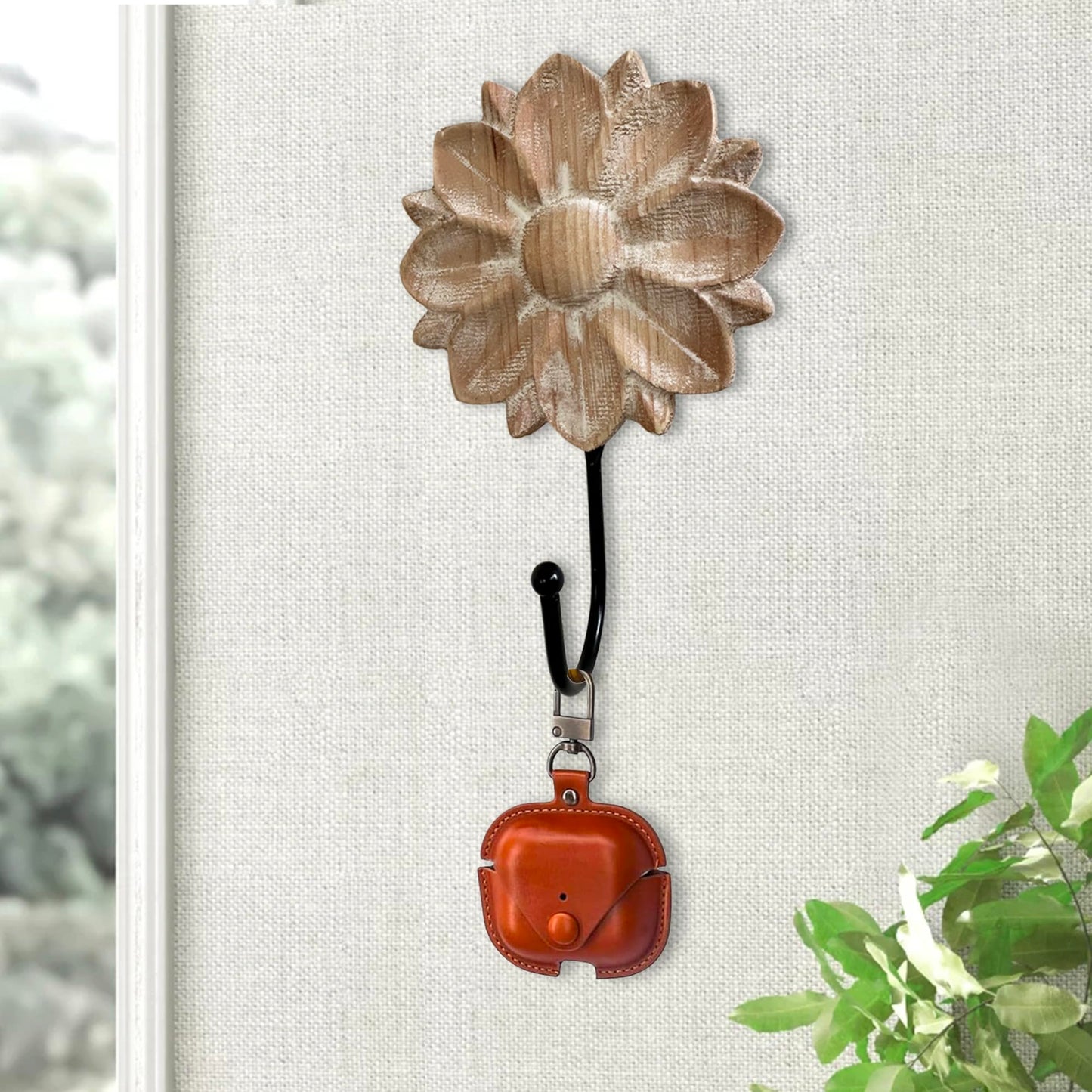 dwellington Flower Towel Hooks Decorative Hooks Hanger for Hanging Clothes, Keys, Towels - Decorative Wall Mount Hook Command Single Rack for Entryway, Bathroom, Kitchen