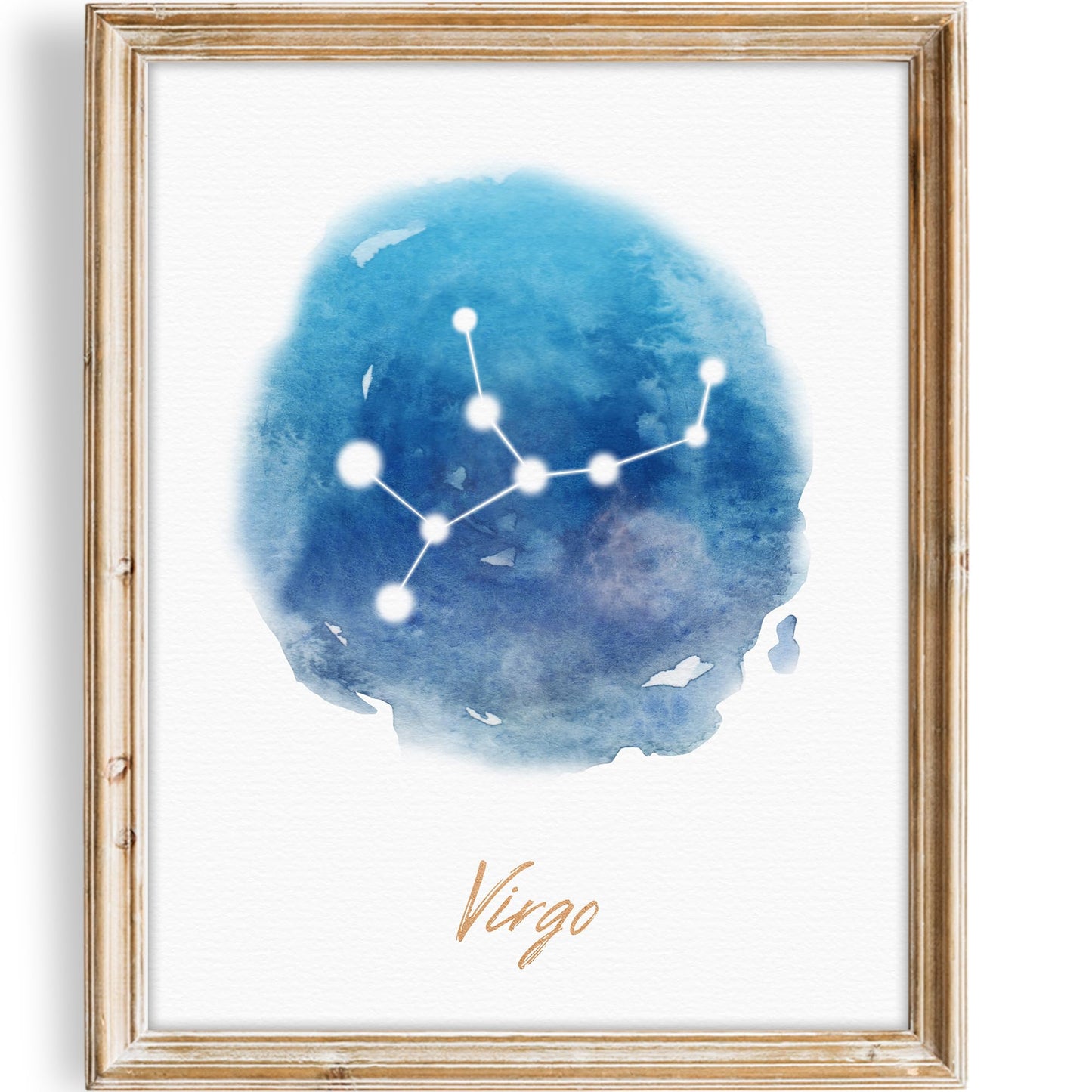 DREAM BIG PRINTABLES Virgo Constellation Art Print - 8x10 (Unframed) | Zodiac Star Sign Wall Decor for Astrology Enthusiasts