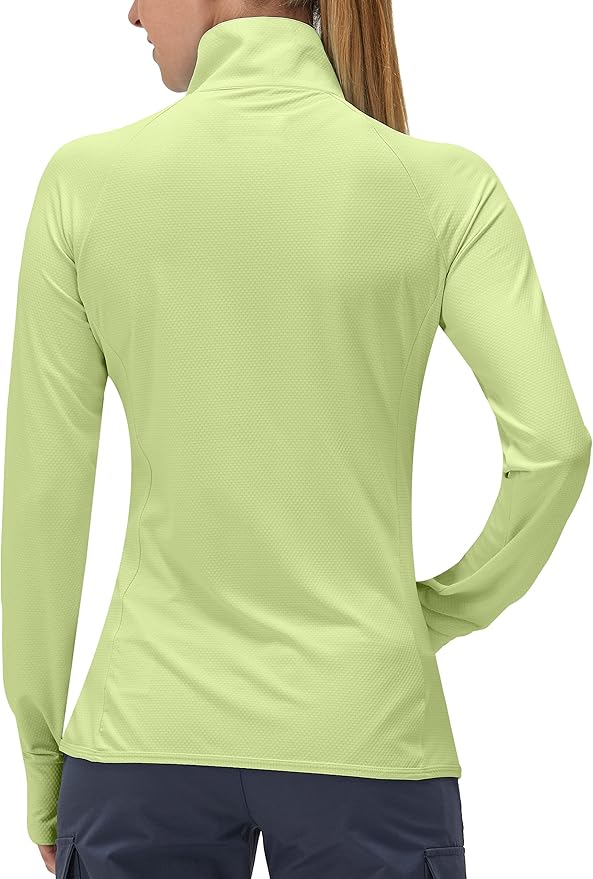 Women's UPF 50+ UV Sun Protection Clothing Long Sleeve Athletic Hiking Shirts Lightweight SPF Zip Up Outdoor Jacket