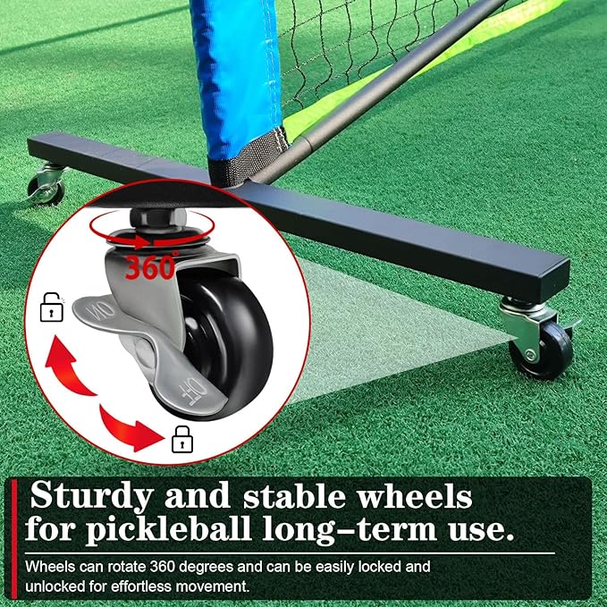 Hoverphenix Pickleball Net for Driveway, 22FT Regulation Size Pickleball Net with Paddles Set of 4, Pickleballs and Carry Bag for Outdoor Indoor Game