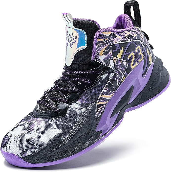 Men's Basketball Shoes Breathable Anti Slip Fashionable Graffiti Training Shoes Outdoor Shoes