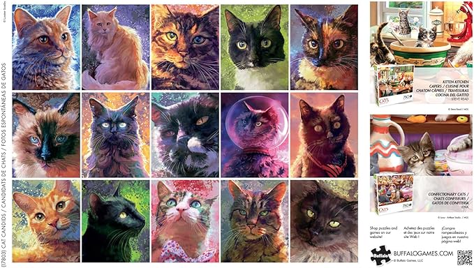 Buffalo Games - Louise Goalby - Cat Candids - 750 Piece Jigsaw Puzzle for Adults -Challenging Puzzle Perfect for Game Nights - Finished Size is