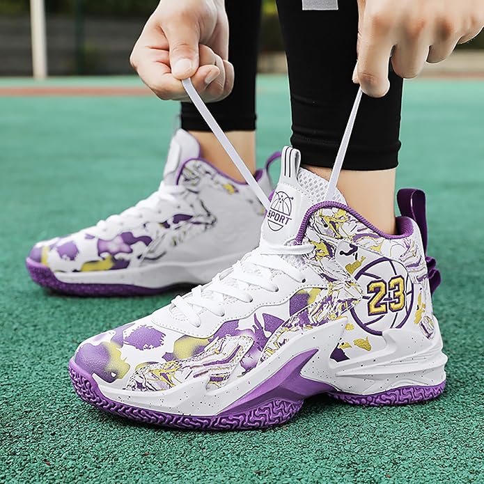 Boys Basketball Shoes Breathable Indoor Athletic Shoes Youth Outdoor Fashion Sneakers Comfortable Basketball Shoes for Girls