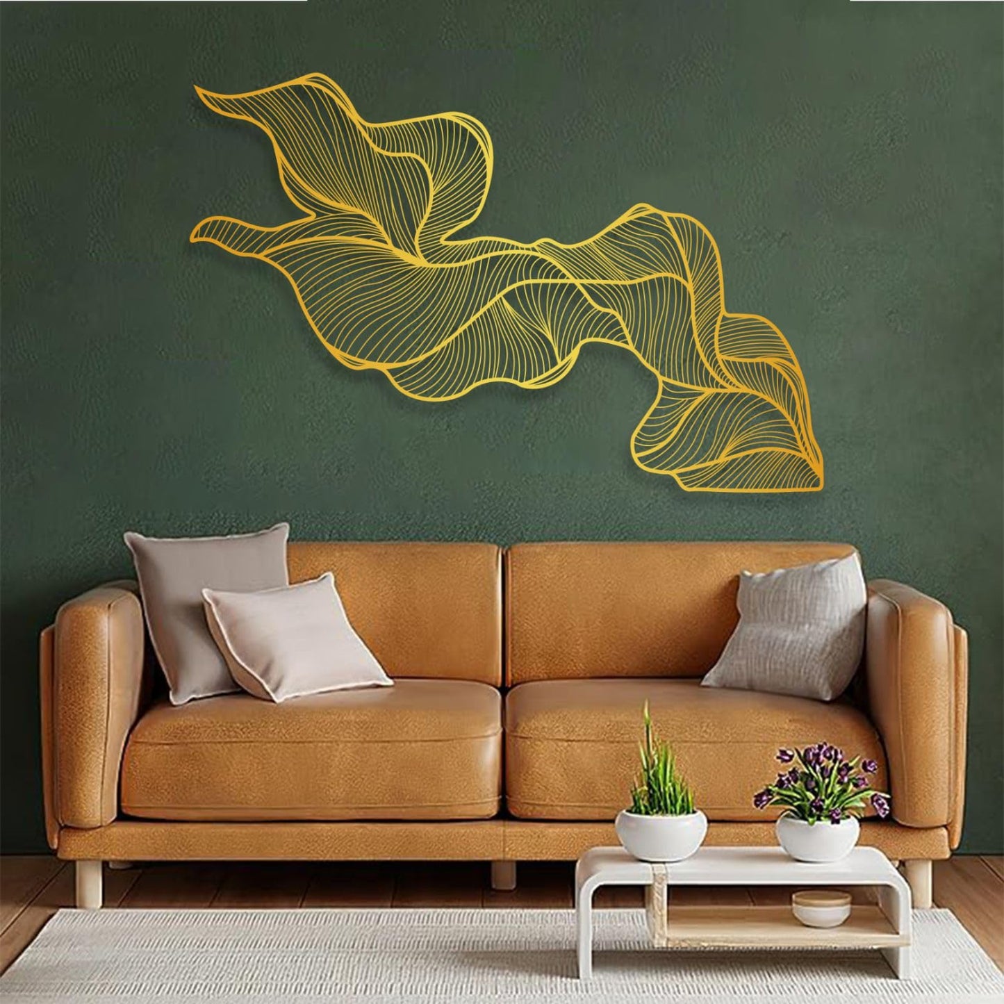 Cadeali Abstract Metal Wall Art, Modern Luxury Metal Wall Decor, Modern Home Decorations, Minimalist Art, Housewarming Gift, Abstract Artwork, Living Room Decor(Glod,41"x27" / 105x69.5 cm)