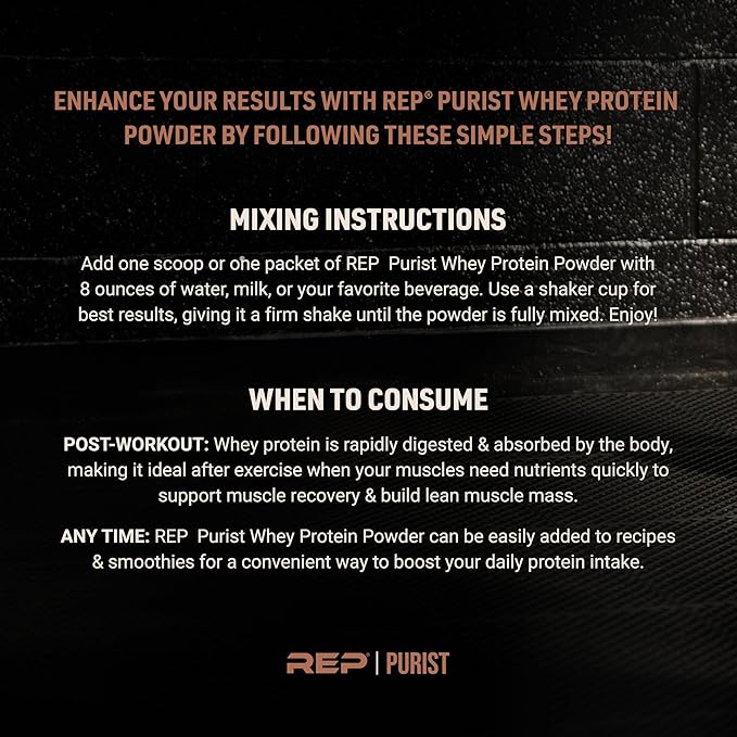REP Purist Whey Protein Powder, Premium Vanilla Grassfed Isolate, Post-Workout Recovery, Keto Friendly, Clean Nutrition Meal Replacement, Promotes Lean Muscle, Sugar and Gluten-Free, Women Men, 2 Lb