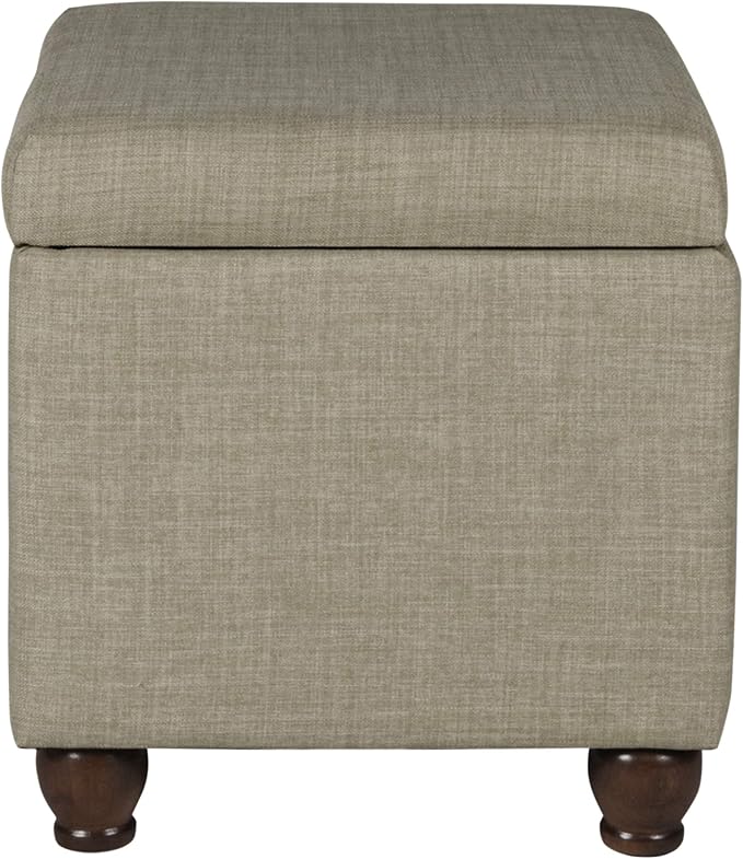 Spatial Order Home Decor | Upholstered MediumRectangular Storage Ottoman | Hinged Lid Ottoman with Storage for Living Room & Bedroom, Tan