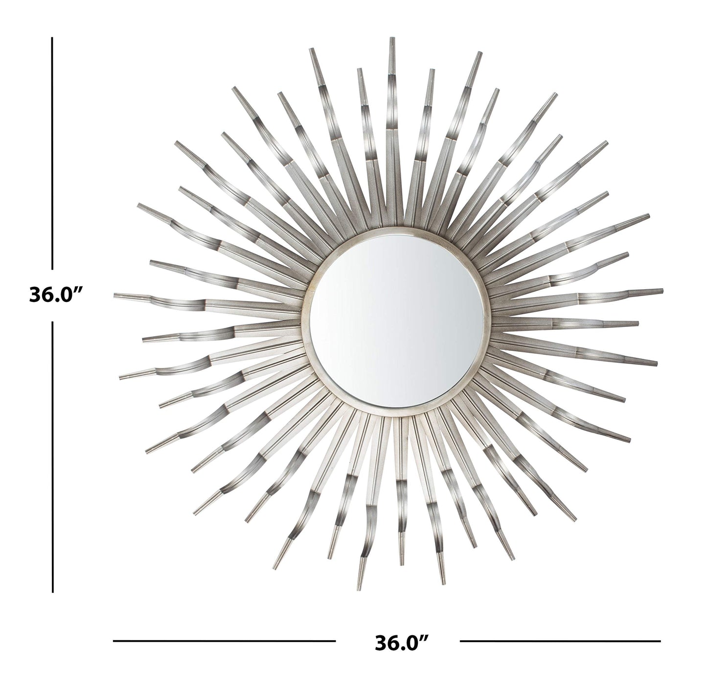 Safavieh Home Naya Gunmetal Sunburst 36-inch Decorative Accent Mirror