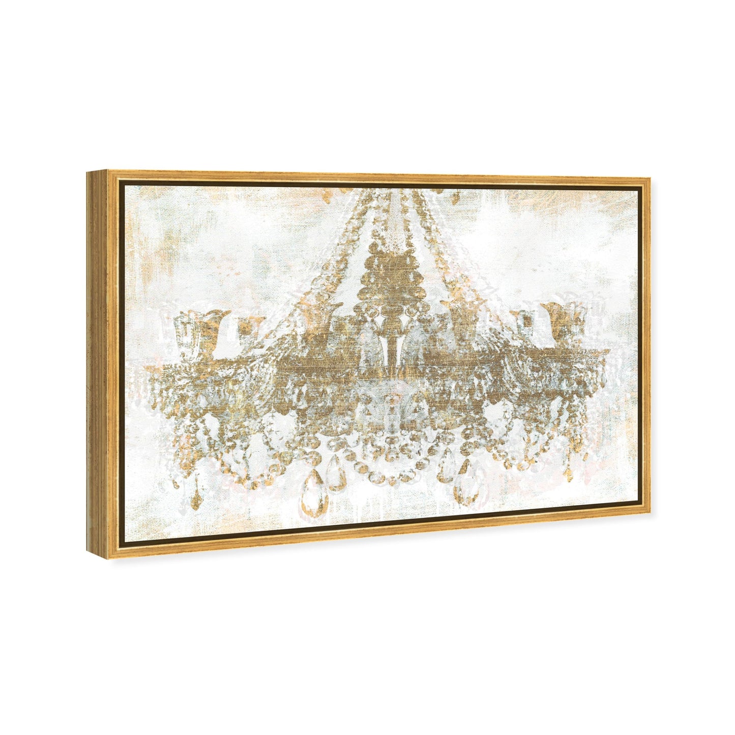 The Oliver Gal Artist Co. Fashion and Glam Modern Canvas Art - Gold Diamonds, Wall Art for Living Room, Bedroom, and Bathroom, 45 in x 30, White and Gold Home Decor