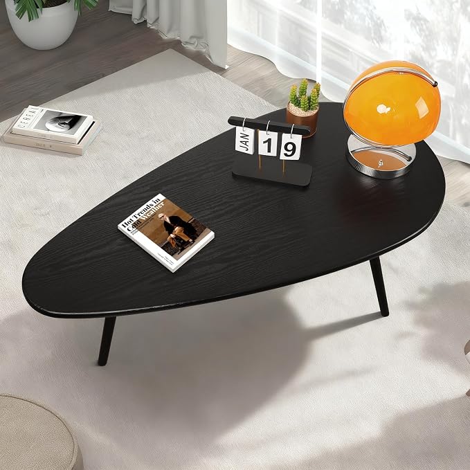 Modern Coffee Table for Living Room Small Mid Century Coffee Tables Rustic Oval Coffee Tables Retro Accent Sofa Center Tables for Living Room Easy Assembly 22" D x 43" W x 18" H