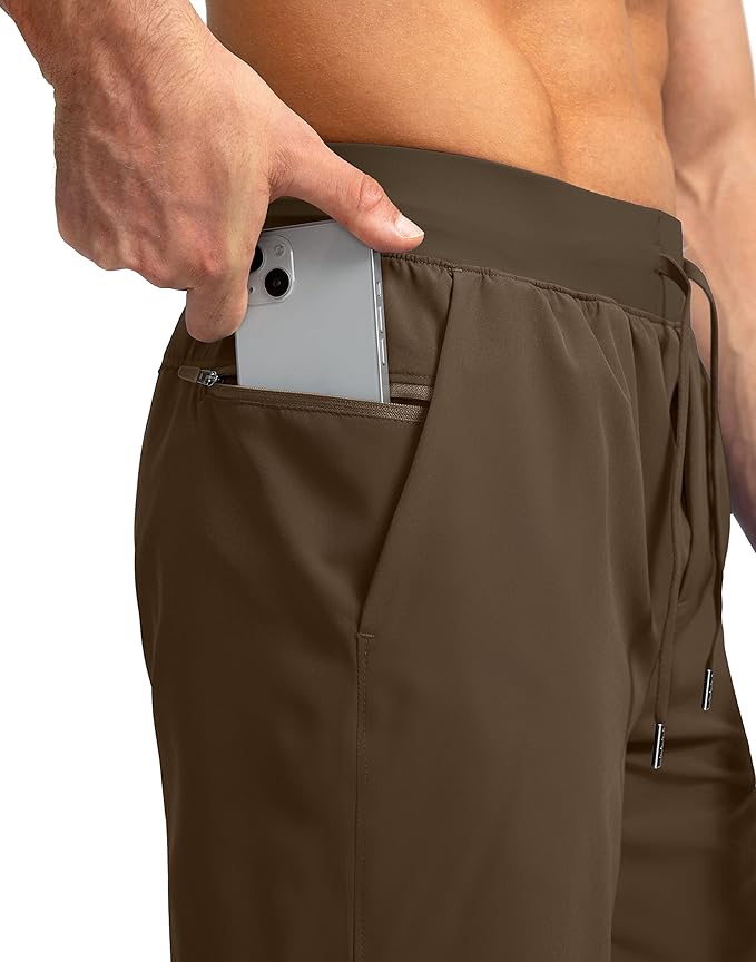 Men's Running Shorts with Zipper Pockets 9 Inch/ 7 Inch / 5 Inch Lightweight Quick Dry Gym Workout Athletic Shorts for Men(7inch)