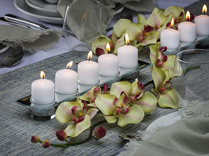 BOLSIUS 6 White Pillar Candles Bulk - 3x4 Inches Candle Set - 40+ Hours Clean Burning - No Palm Oil - 0% Animal Fat - Premium European Quality - Unscented Dripless Restaurant Pillars