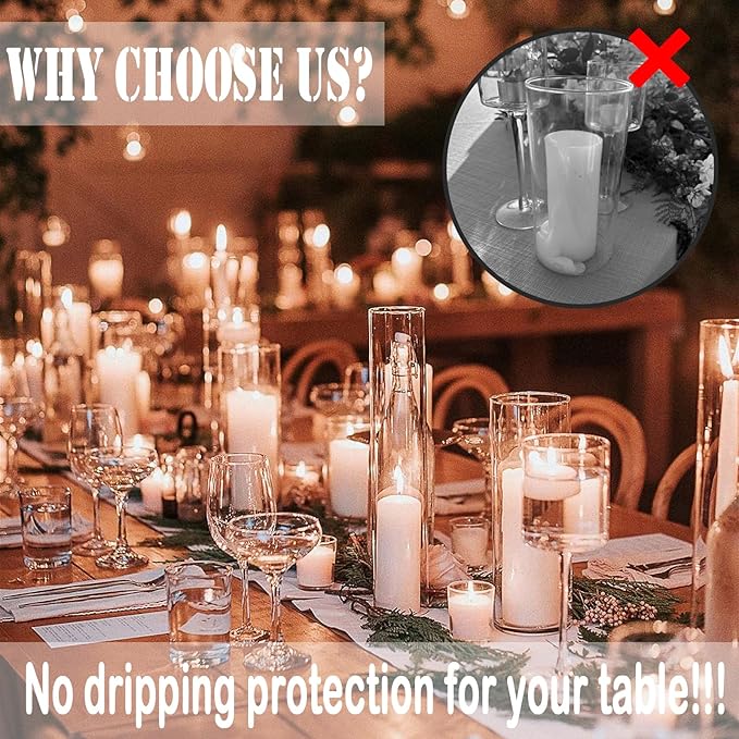 18 Pcs Ivory Pillar Candles Bulk Set，Hurricane Candlesï¼? Different Lengths (6 Each)，Dripless Unscented Smokeless，Gives You a Better Atmosphere When Organizing Wedding or Event Party.