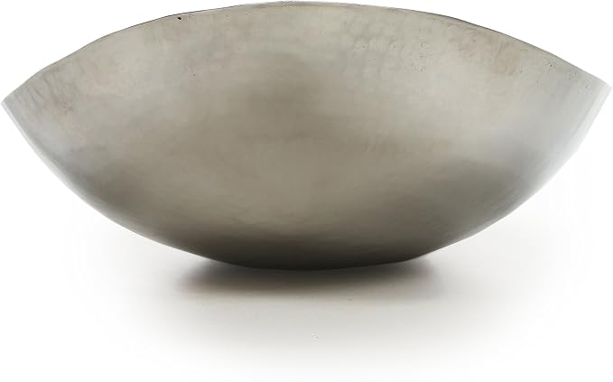 Hosley Hammered Stainless Steel Oval Bowl – 13.5” Decorative Centerpiece for Candles, Orbs, Potpourri & Table Styling | Modern Home & Event Décor