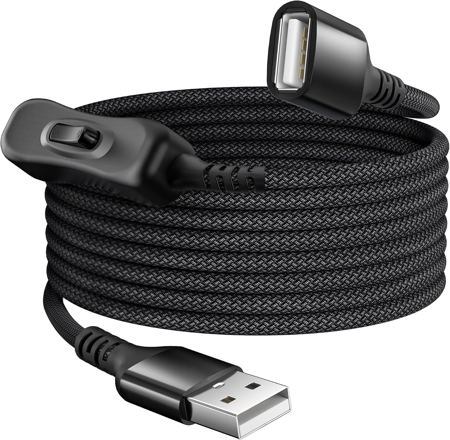 3.3FT/1M,Inline Itramax USB On Off Switch Cable,USB Extension Cable Support Data and Power Power Switch,Male to Female